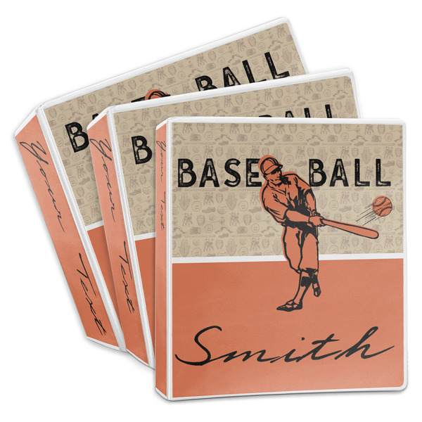 Custom Retro Baseball 3-Ring Binder (Personalized)