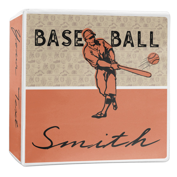 Custom Retro Baseball 3-Ring Binder - 2 inch (Personalized)