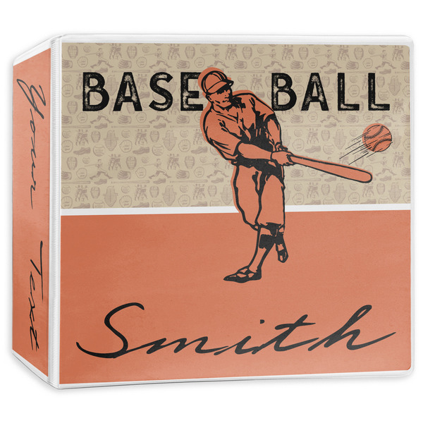 Custom Retro Baseball 3-Ring Binder - 3 inch (Personalized)