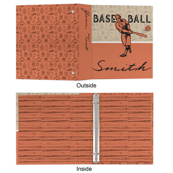 Retro Baseball 3 Ring Binders - Full Wrap - 1" - APPROVAL