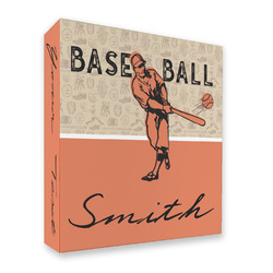 Retro Baseball 3 Ring Binder - Full Wrap (Personalized)