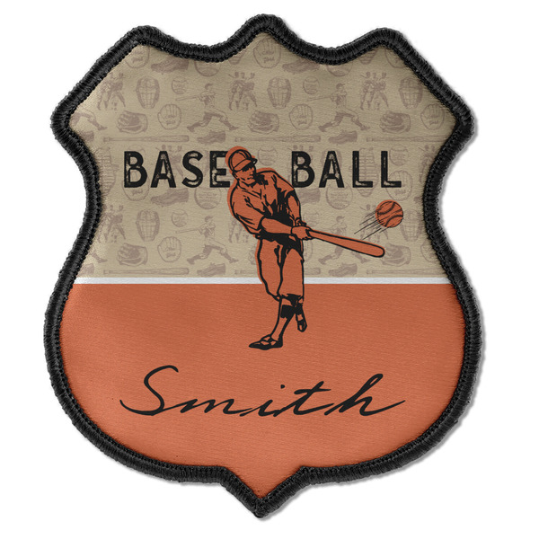 Custom Retro Baseball Iron On Shield Patch C w/ Name or Text