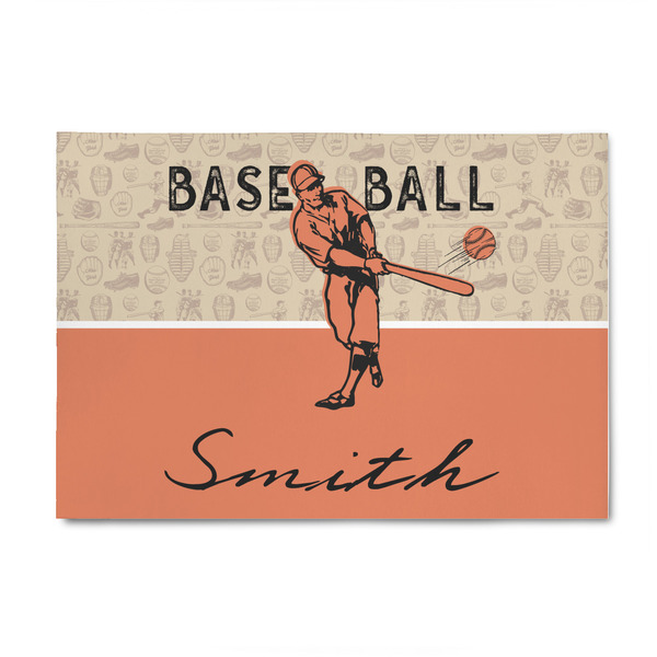 Custom Retro Baseball 4' x 6' Patio Rug (Personalized)
