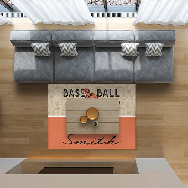 Retro Baseball 5'x7' Indoor Area Rugs - IN CONTEXT