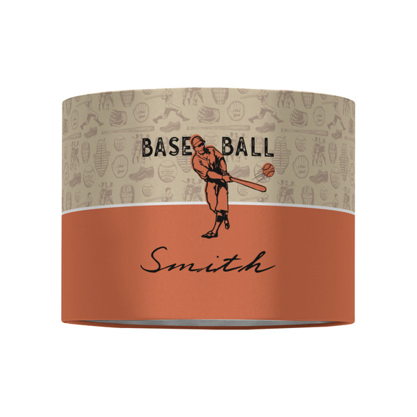 Retro Baseball 8" Drum Lampshade - FRONT (Fabric)
