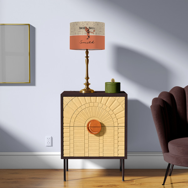 Retro Baseball 8" Drum Lampshade - LIFESTYLE