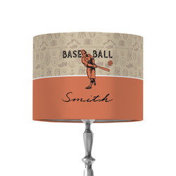 Retro Baseball 8" Drum Lamp Shade - Fabric (Personalized)