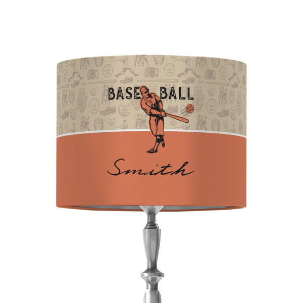 Custom Retro Baseball 8" Drum Lamp Shade - Fabric (Personalized)
