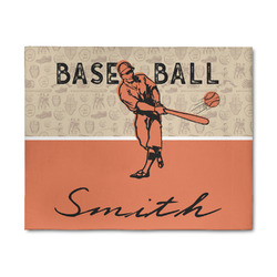 Retro Baseball 8' x 10' Indoor Area Rug (Personalized)