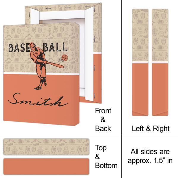 Retro Baseball 8x10 - Canvas Print - Approval