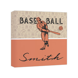 Retro Baseball Canvas Print - 8x8 (Personalized)