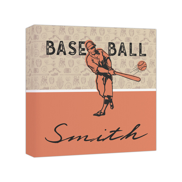 Custom Retro Baseball Canvas Print - 8x8 (Personalized)