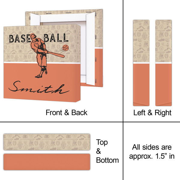 Retro Baseball 8x8 - Canvas Print - Approval