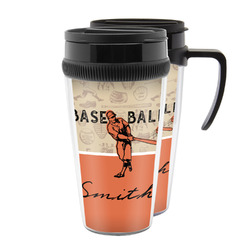 Retro Baseball Acrylic Travel Mug (Personalized)