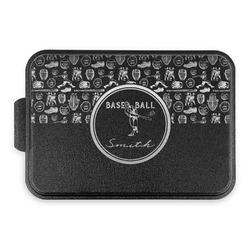 Retro Baseball Aluminum Baking Pan with Black Lid (Personalized)