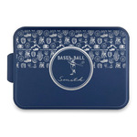 Retro Baseball Aluminum Baking Pan with Navy Lid (Personalized)