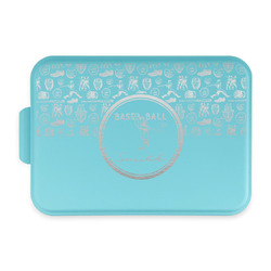 Retro Baseball Aluminum Baking Pan with Teal Lid (Personalized)