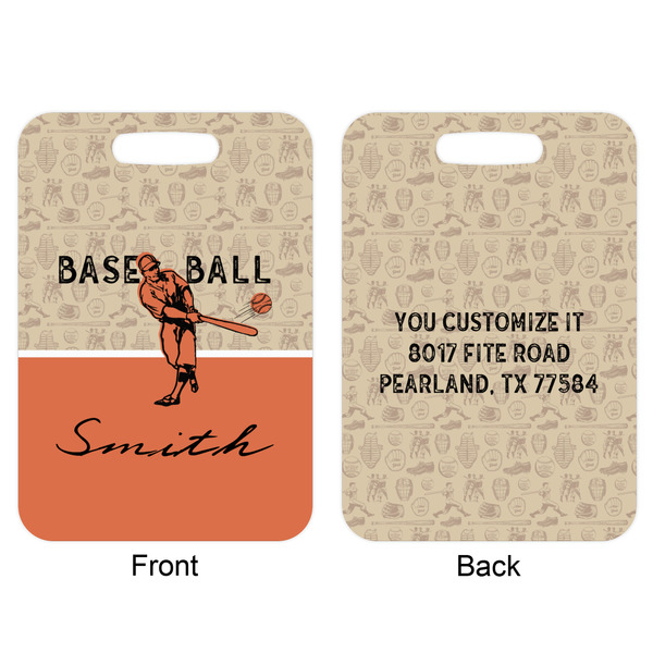 Retro Baseball Aluminum Luggage Tag (Front + Back)