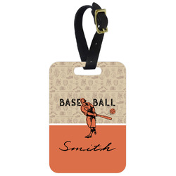 Retro Baseball Metal Luggage Tag w/ Name or Text