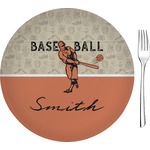 Retro Baseball 8" Glass Appetizer / Dessert Plates - Single or Set (Personalized)