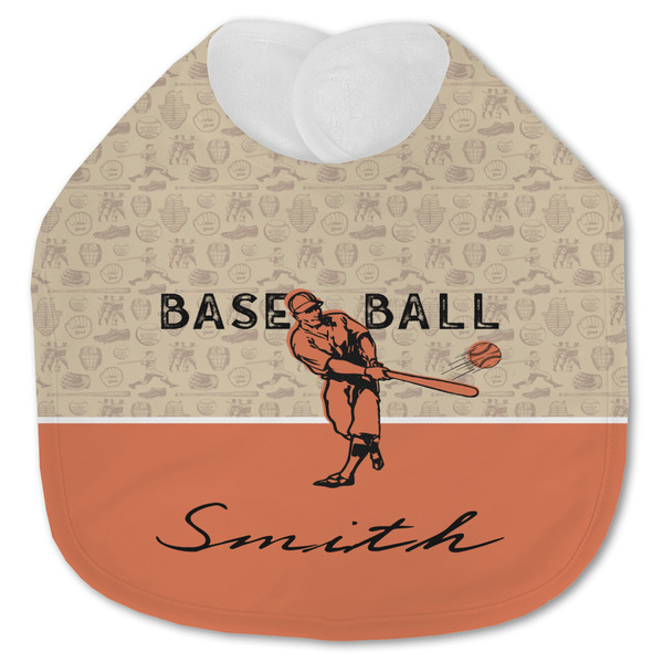 Custom Retro Baseball Jersey Knit Baby Bib w/ Name or Text