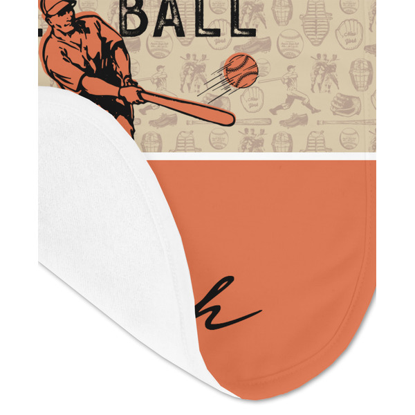 Retro Baseball Baby Bib - AFT detail