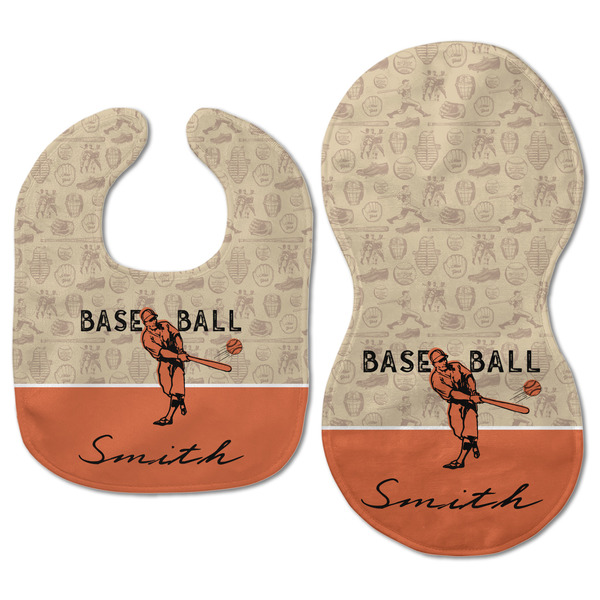 Retro Baseball Baby Bib & Burp Set - Approval (new bib & burp)