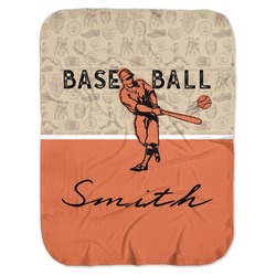 Retro Baseball Baby Swaddling Blanket (Personalized)