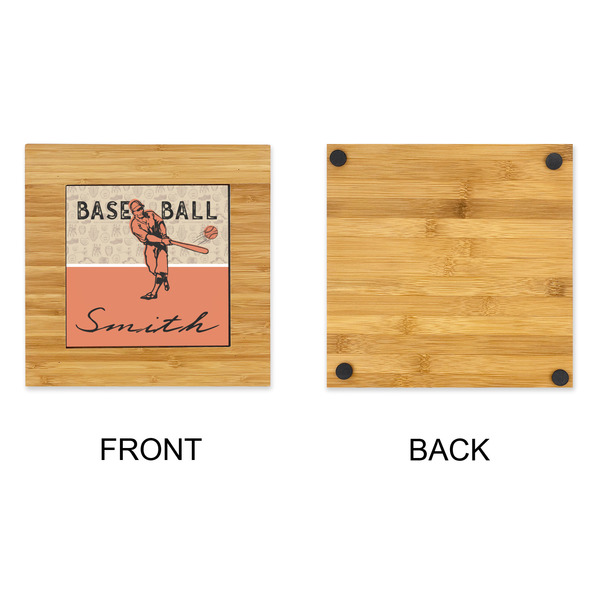 Retro Baseball Bamboo Trivet with 6" Tile - APPROVAL