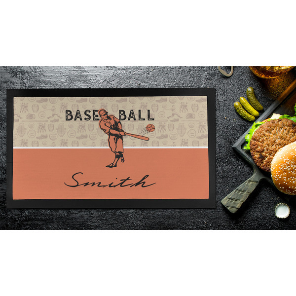 Retro Baseball Bar Mat - Small - LIFESTYLE