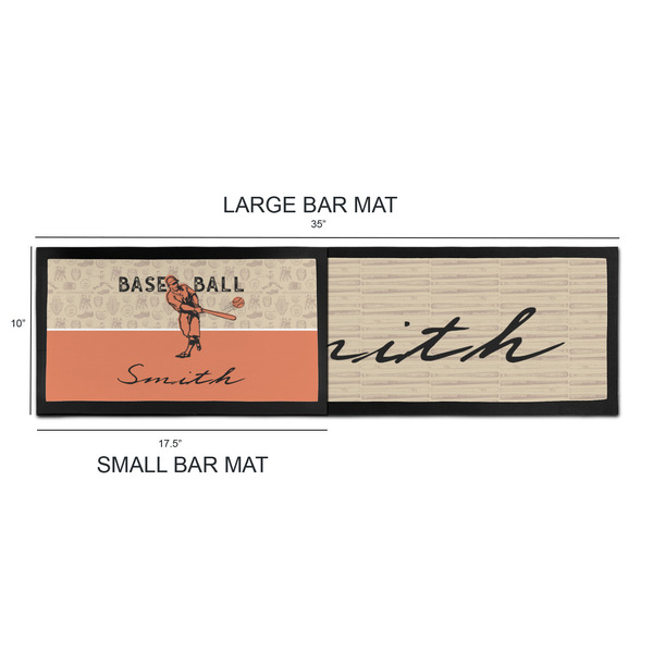 Retro Baseball Bar Mats - Sizing Chart