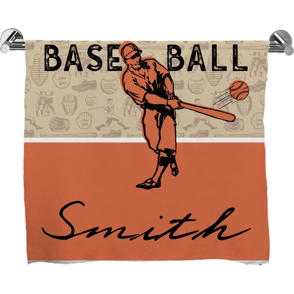 Custom Retro Baseball Bath Towel (Personalized)