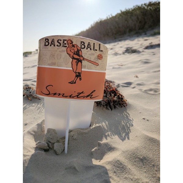 Retro Baseball Beach Spiker white on beach with sand