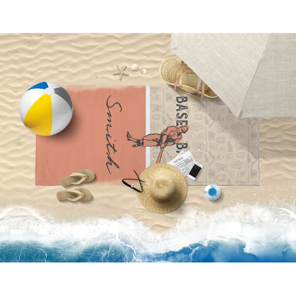 Retro Baseball Beach Towel Lifestyle