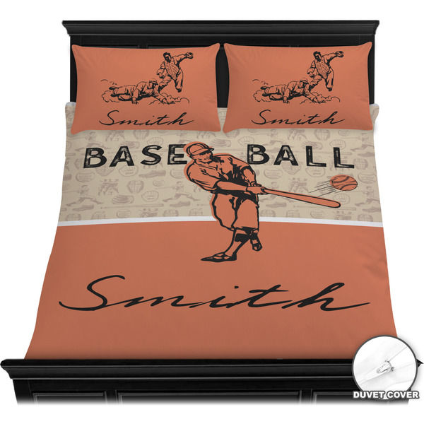 Retro Baseball Bedding Set (Queen) - Duvet