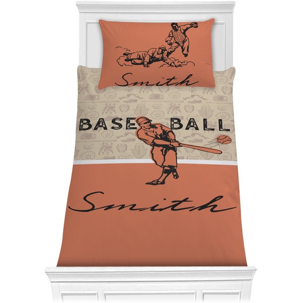 Custom Retro Baseball Comforter Set - Twin XL (Personalized)