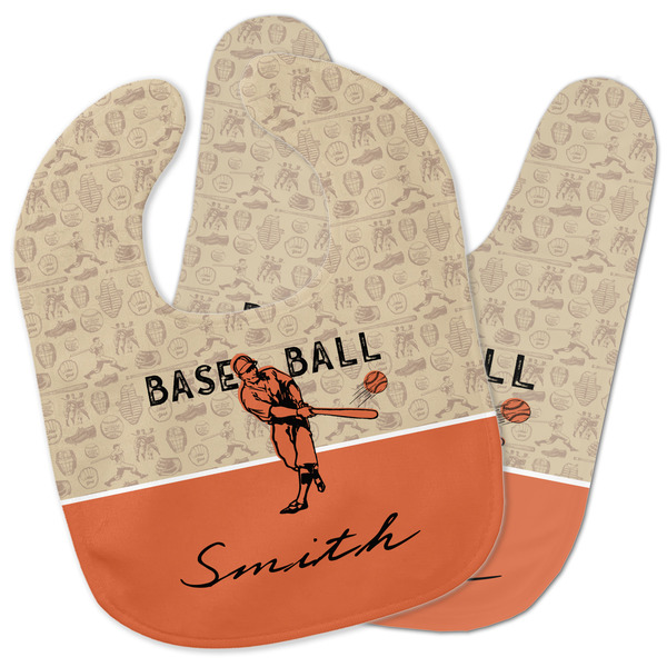 Custom Retro Baseball Baby Bib w/ Name or Text
