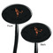 Retro Baseball Black Plastic 7" Stir Stick - Double Sided - Oval - Front & Back