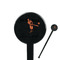 Retro Baseball Black Plastic 7" Stir Stick - Round - Closeup