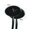 Retro Baseball Black Plastic 7" Stir Stick - Single Sided - Oval - Front & Back