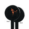 Retro Baseball Black Plastic 7" Stir Stick - Single Sided - Round - Front & Back