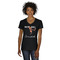 Retro Baseball Black V-Neck T-Shirt on Model - Front