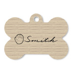 Retro Baseball Bone Shaped Dog ID Tag (Personalized)