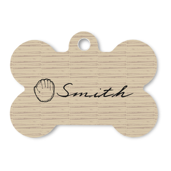 Custom Retro Baseball Bone Shaped Dog ID Tag (Personalized)