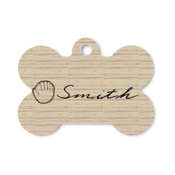 Retro Baseball Bone Shaped Dog ID Tag - Small (Personalized)