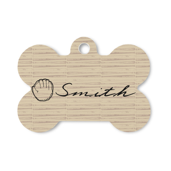 Custom Retro Baseball Bone Shaped Dog ID Tag - Small (Personalized)