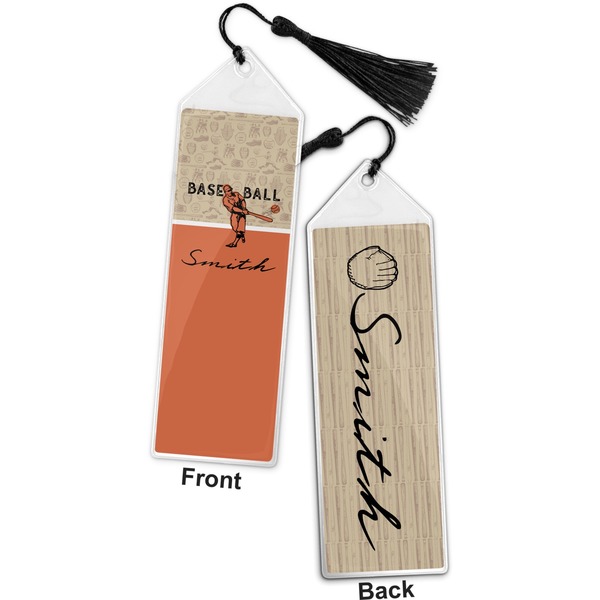Retro Baseball Bookmark with tassel - Front and Back