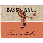Retro Baseball Woven Fabric Placemat - Twill w/ Name or Text