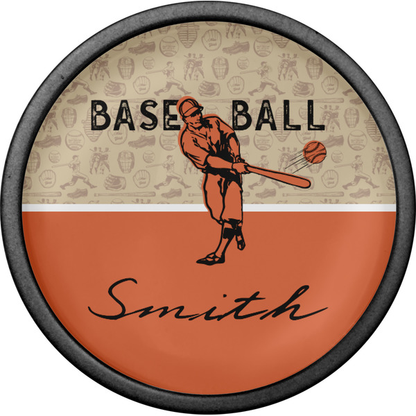 Retro Baseball Cabinet Knob - Black - Front