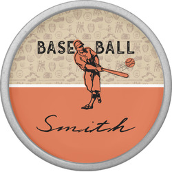 Retro Baseball Cabinet Knob (Silver) (Personalized)
